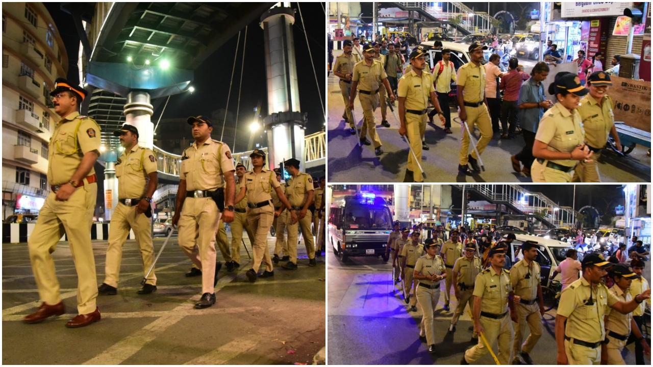 मुंबई पुलिस ने नई ईयर 2024 पर विस्तृत सुरक्षा उपायों की योजना बनाई है. पुलिस ने कहा कि मुंबई में सुरक्षा व्यवस्था बनाए रखने के लिए वरिष्ठ पुलिस अधिकारियों के अलावा 11,500 पुलिस अधिकारियों को तैनात रहेंगे. (Pics/Shadab Khan)