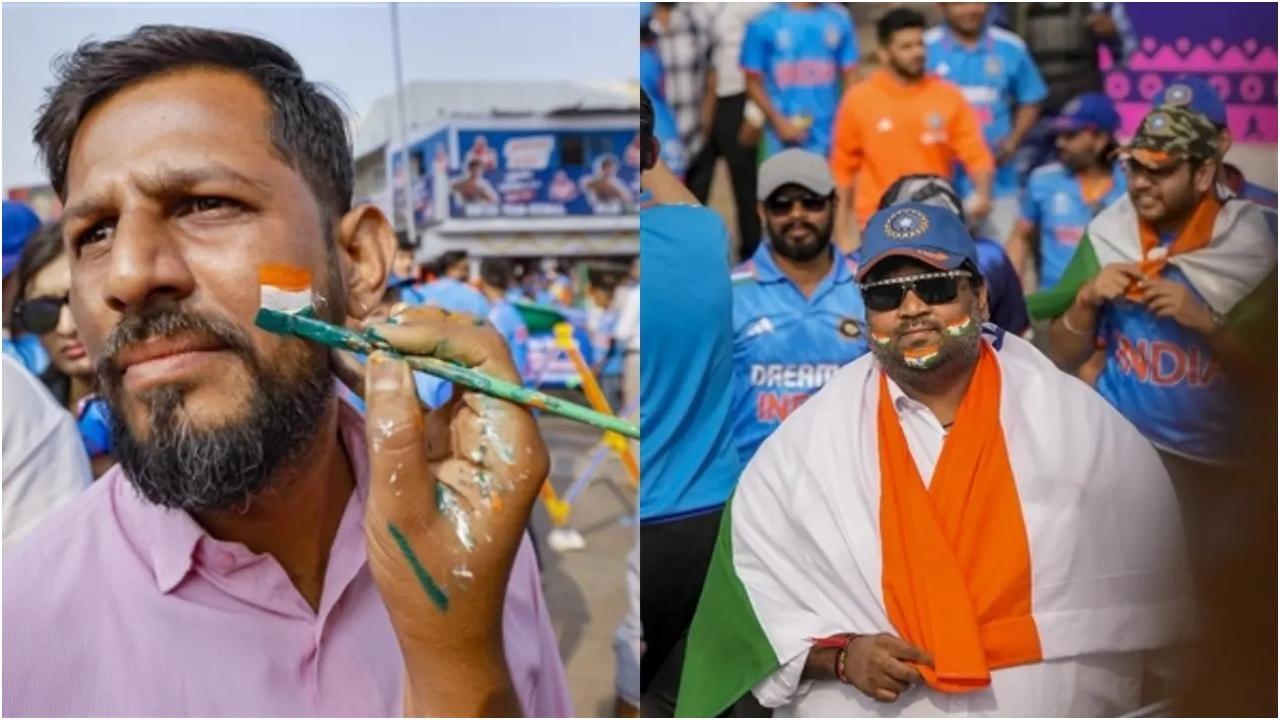 नरेंद्र मोदी स्टेडियम पहुंचे प्रशंसक (तस्वीर/पीटीआई)
