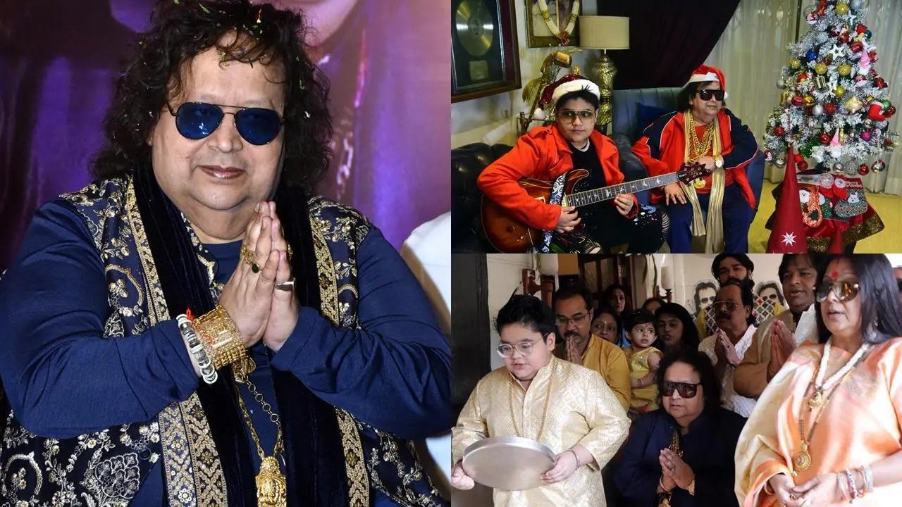 बप्पी लहरी अपने परिवार के साथ
