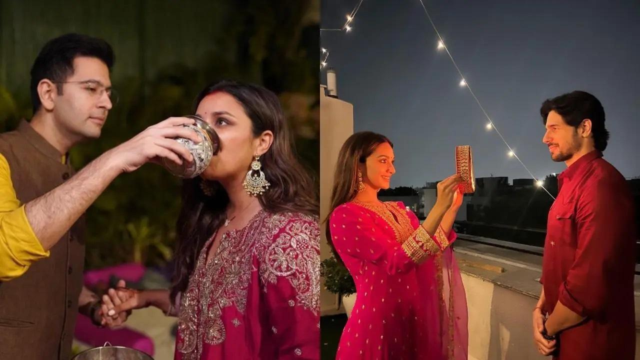 परिणीति चोपड़ा-राघव चड्ढा और कियारा आडवाणी-सिद्धार्थ मल्होत्रा ने प्यार और खुशी के साथ करवा चौथ का त्योहार मनाया.