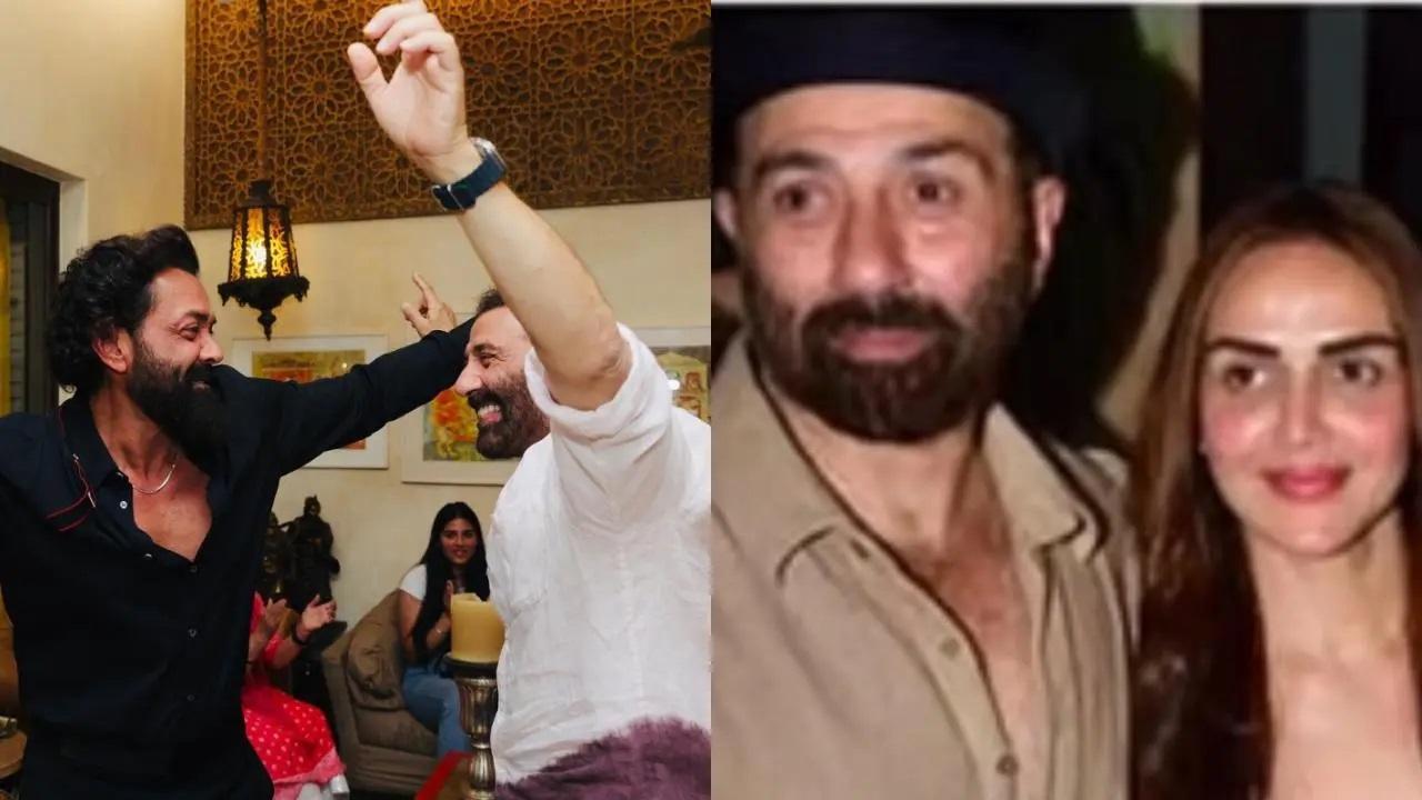 Sunny Deol with Bobby Deol and Esha Deol