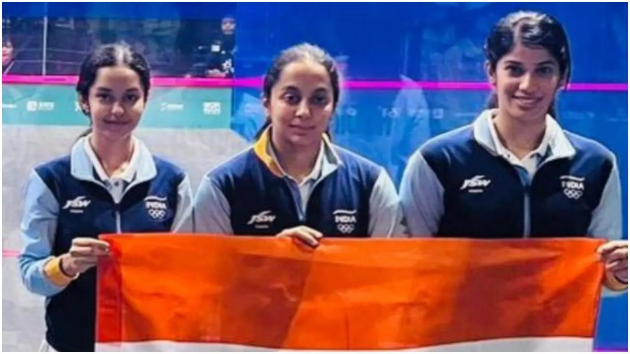 Indian women`s squash team (Pic: @SAI_Media/X)