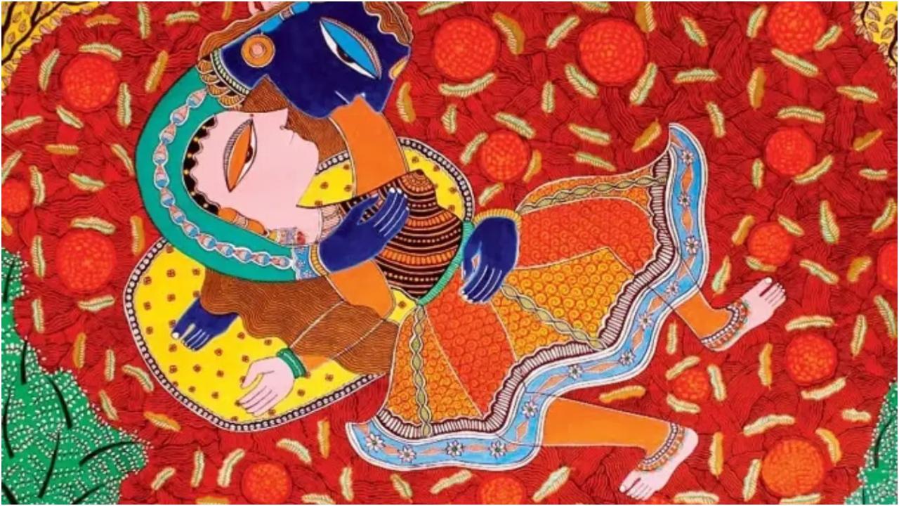 मधुबनी पेंटिंग: बिहार से उत्पन्न, मधुबनी पेंटिंग पौराणिक विषयों, प्रकृति और दैनिक जीवन के दृश्यों को दर्शाने वाली जटिल और रंगीन कलाकृतियाँ हैं.