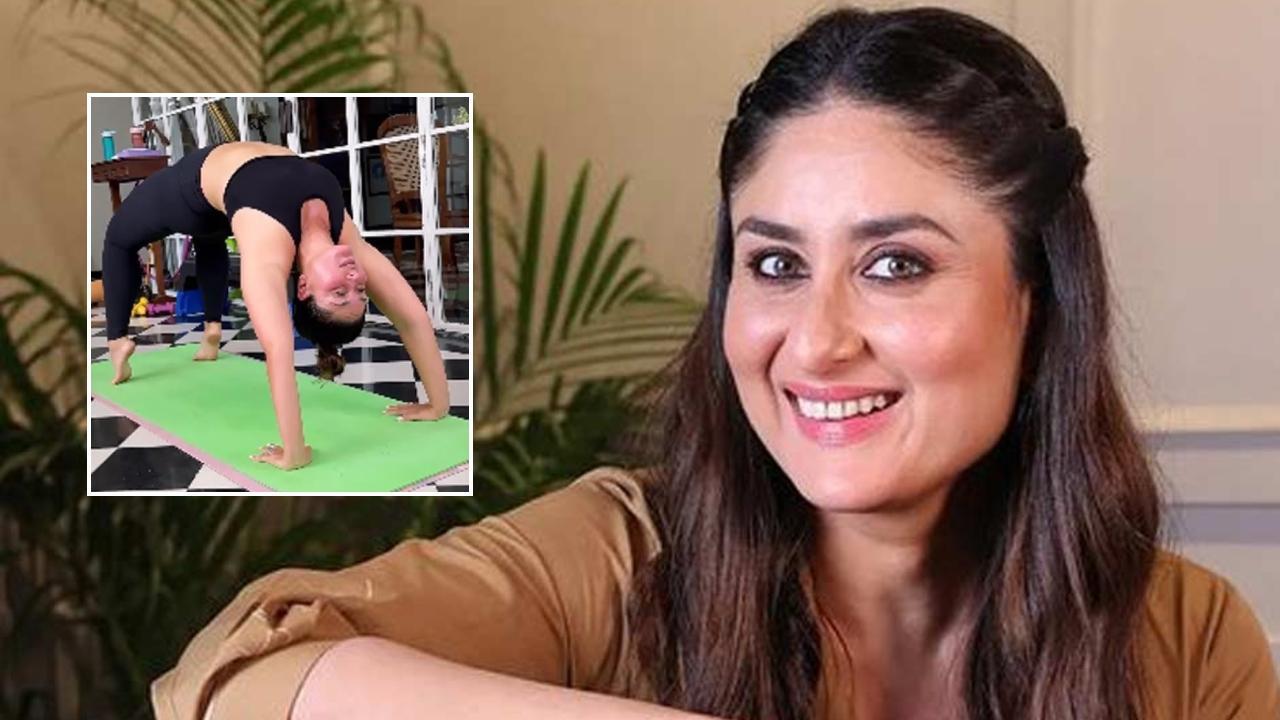 वीडियो में बेबो चक्रासन पोज करती नजर आ रही हैं, जिसे बैकबेंड भी कहा जाता है.