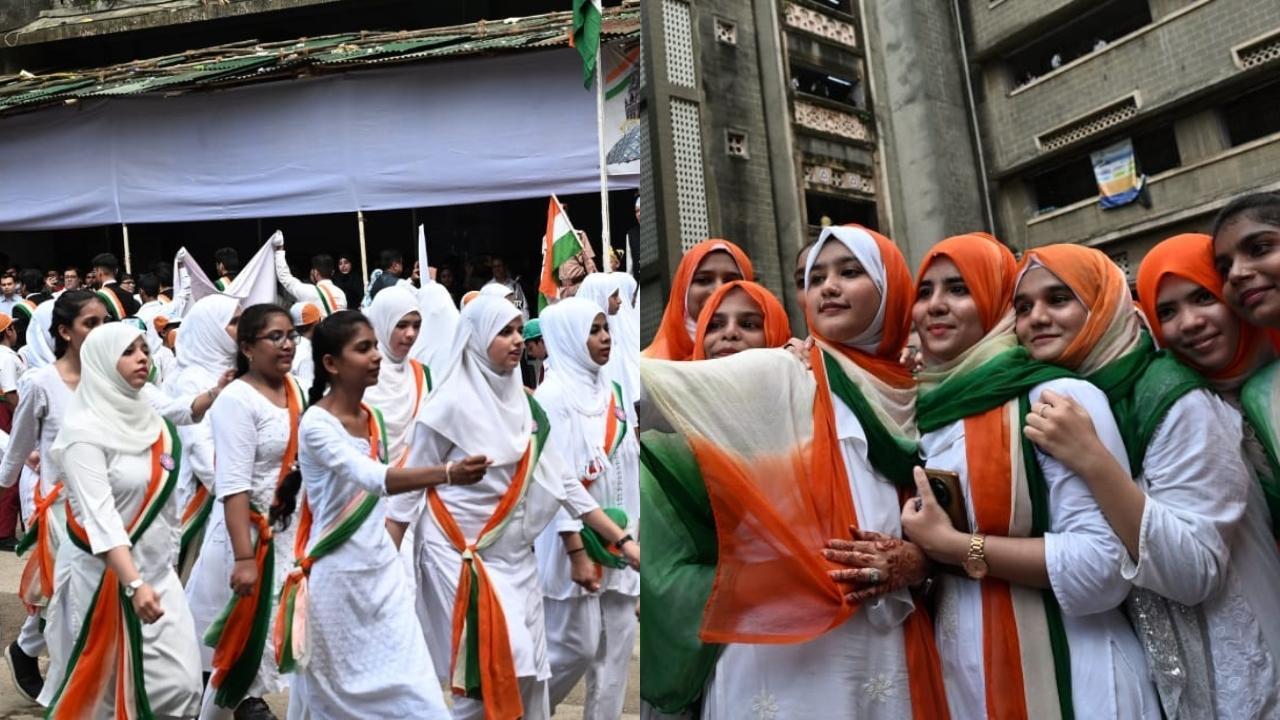 अल्लाना इंग्लिश स्कूल में छात्राएं (फोटो/समीर आबेदी)
