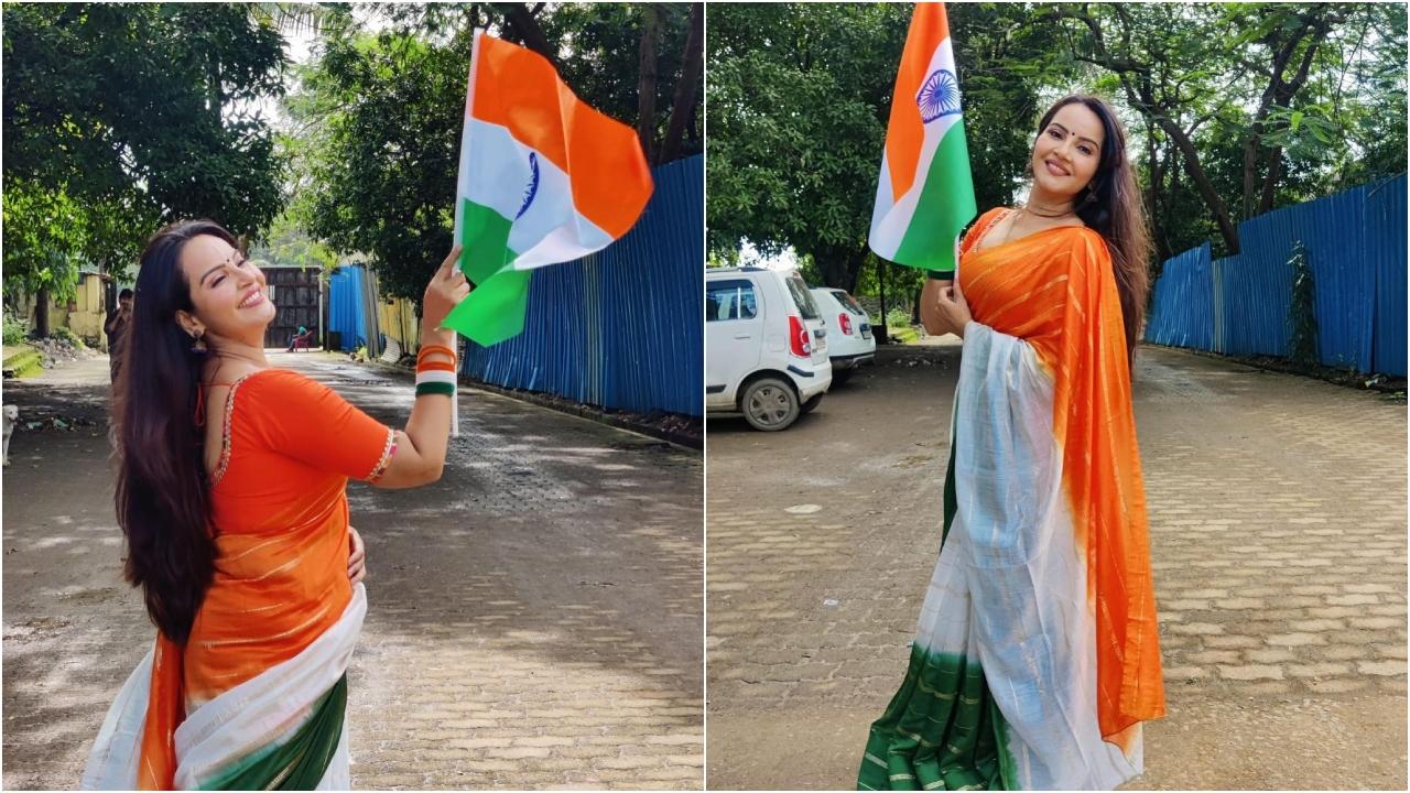 एक्ट्रेस गीतांजली मिश्रा ने भी अपने सोशल मीडिया अकाउंट पर तिरंगी साड़ी में फोटो शेयर की है. उन्होंने अपने फैंस को भी स्वतंत्रता दिवस की बधाई दी है.
