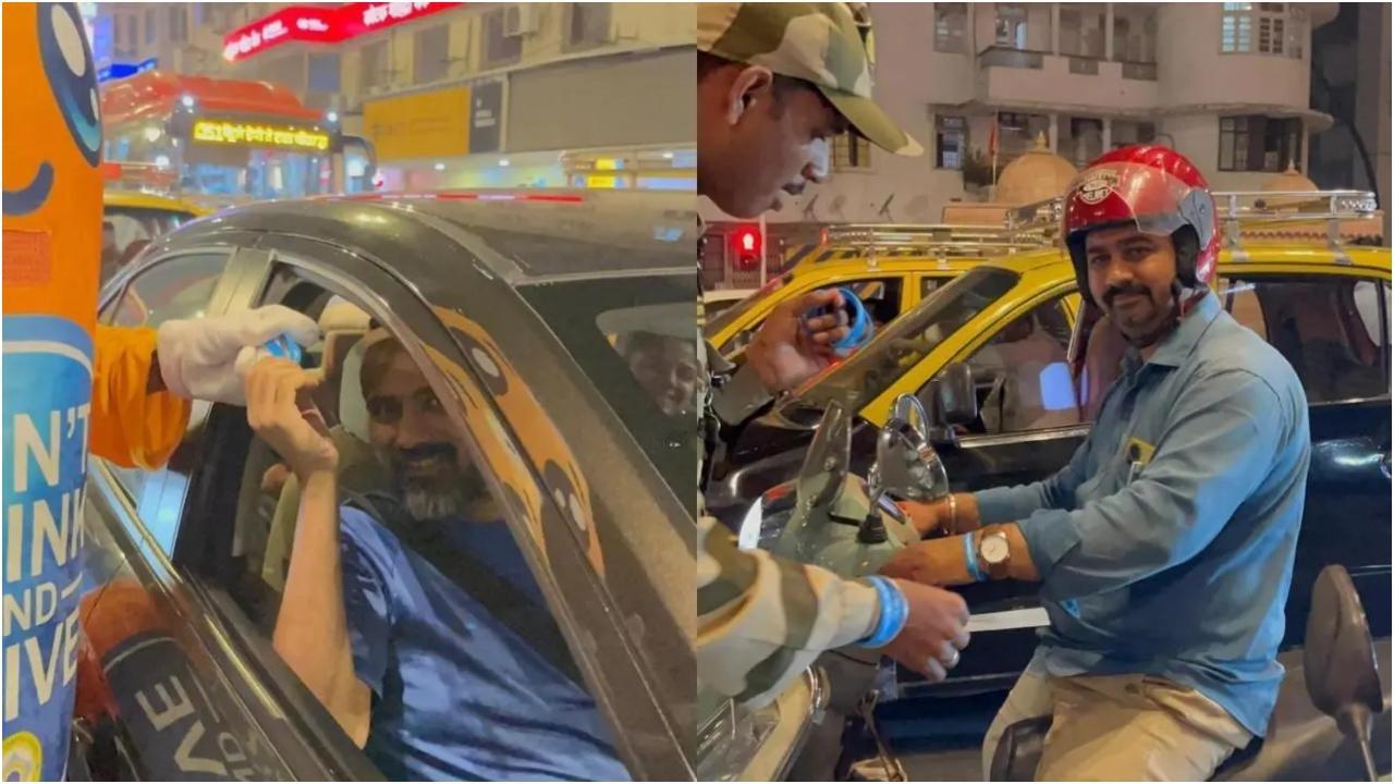 30 दिसंबर को दक्षिण मुंबई में ट्रैफिक पुलिस द्वारा चलाया गया अभियान. तस्वीरें/मुंबई ट्रैफिक पुलिस