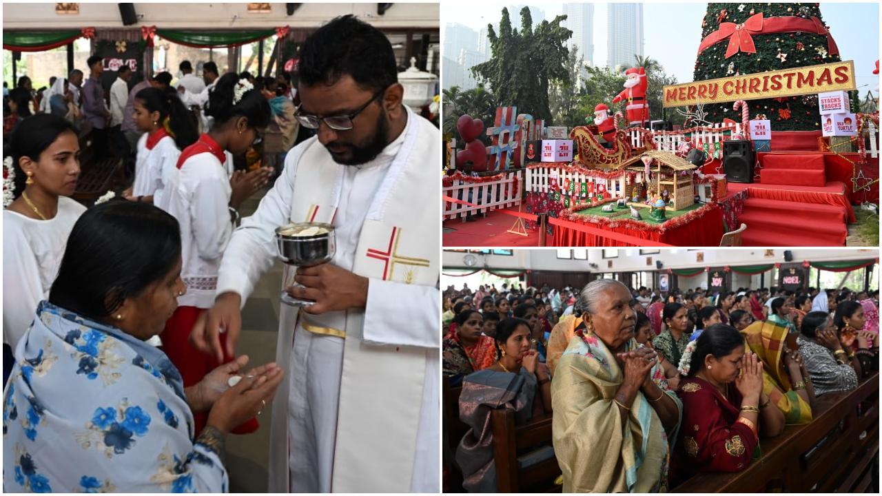 चर्च की भव्य सजावट, झिलमिलाती रोशनी और क्रिसमस ट्री की छटा माहौल को और भी पवित्र बना रही थी. (Pic/ Anurag Ahire)