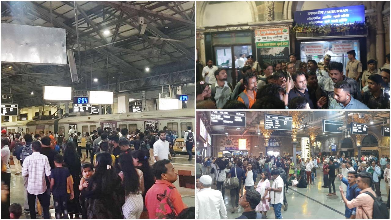 मध्य रेलवे ने एक बयान में कहा, मोटरमैन के नियोजित अंतिम संस्कार में अप्रत्याशित देरी हुई, जिसके परिणामस्वरूप ट्रेन सेवाओं में व्यवधान हुआ. अंतिम संस्कार दोपहर 12 बजे होने वाला था.`  Photographer - Satej Shinde