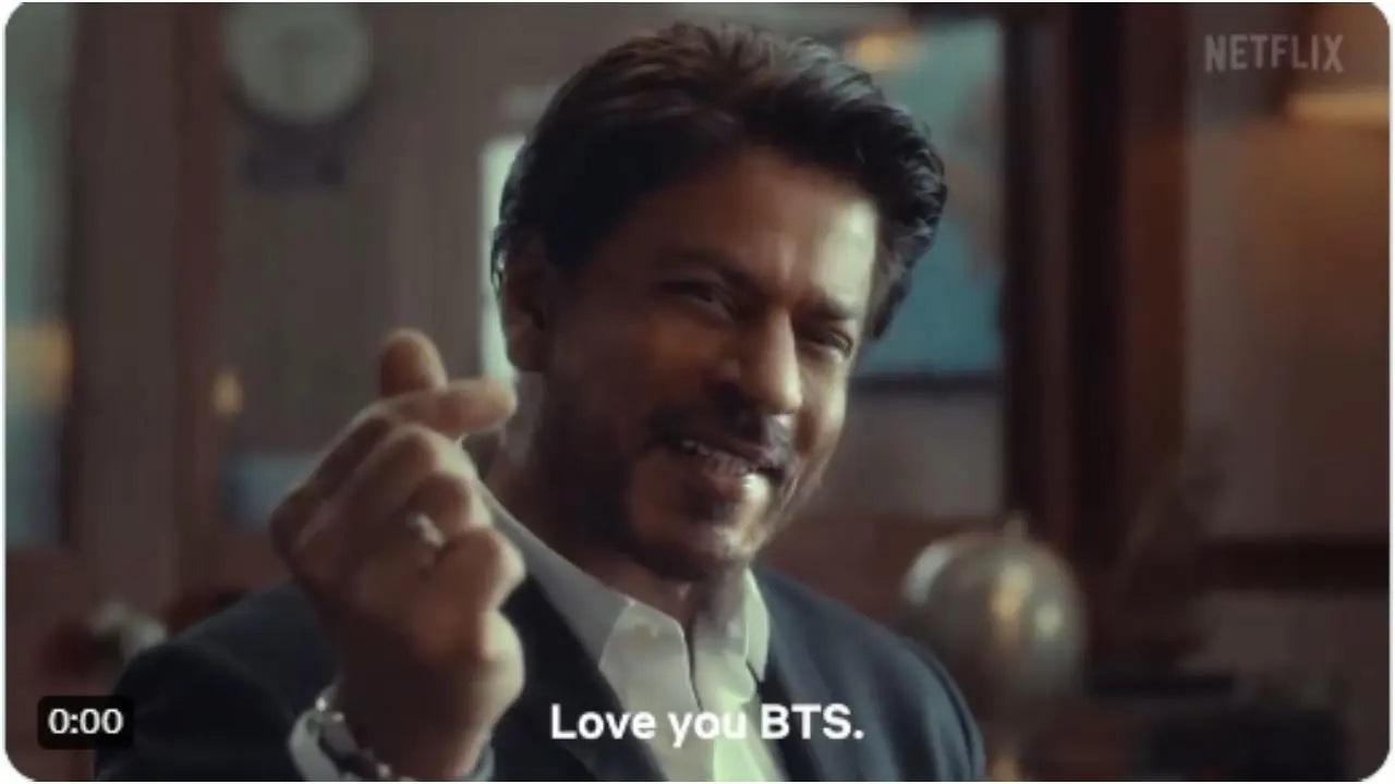 डंकी के ओटीटी रिलीज अनाउंसमेंट वीडियो में शाहरुख खान कहते हैं `लव यू बीटीएस`