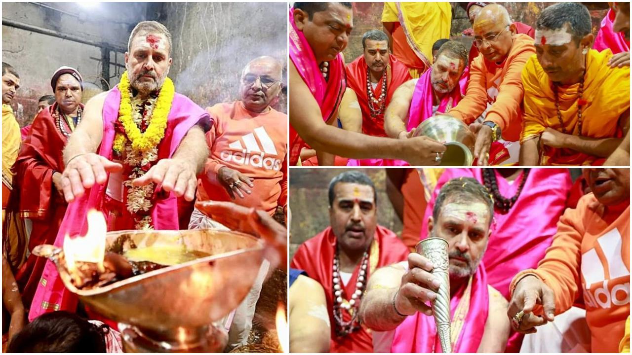 शनिवार को अपनी यात्रा के 21वें दिन शिव भक्ति में लीन नजर आए कांग्रेस सांसद राहुल गांधी. 