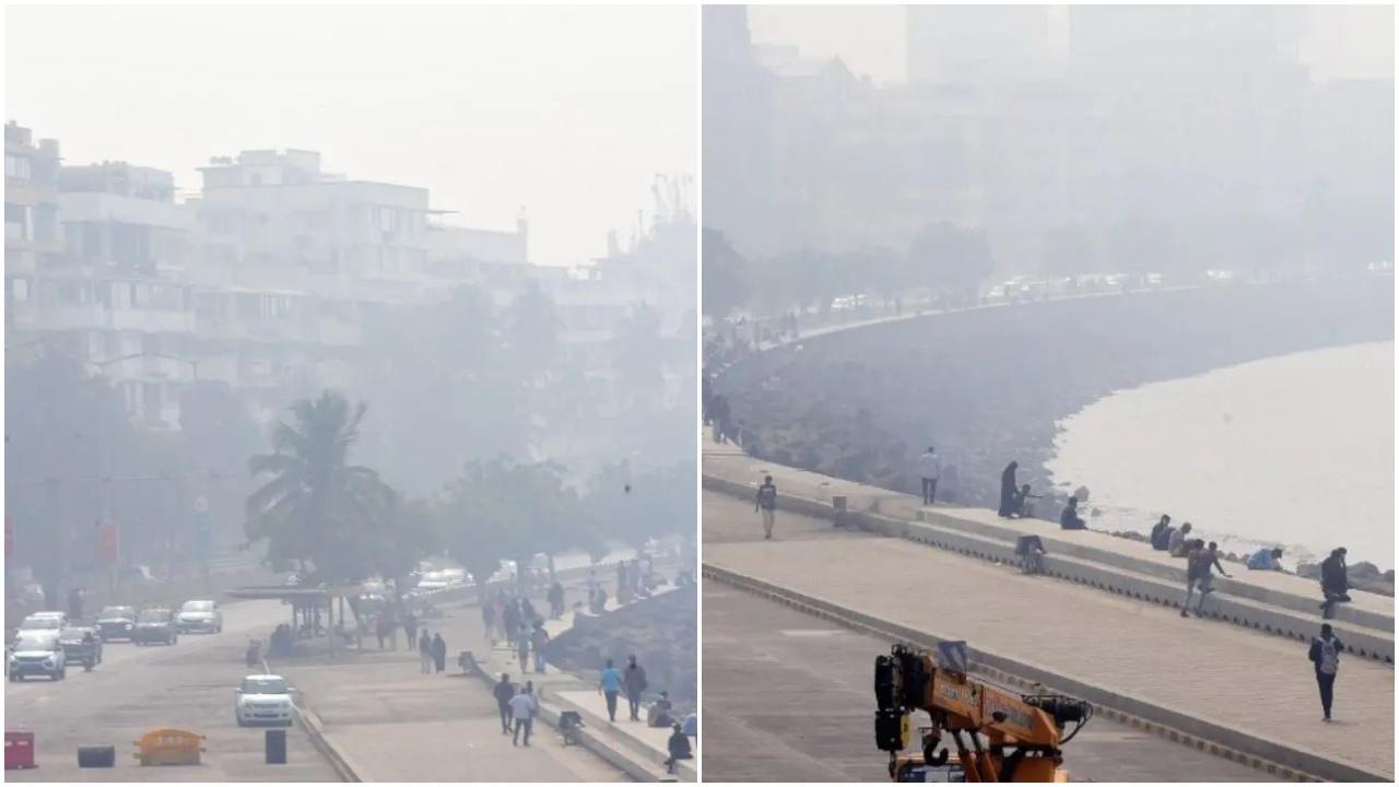 मुंबई की वायु गुणवत्ता 184 AQI के साथ `मध्यम` श्रेणी में दिखाई दी. (Pics/ Shadab Khan)