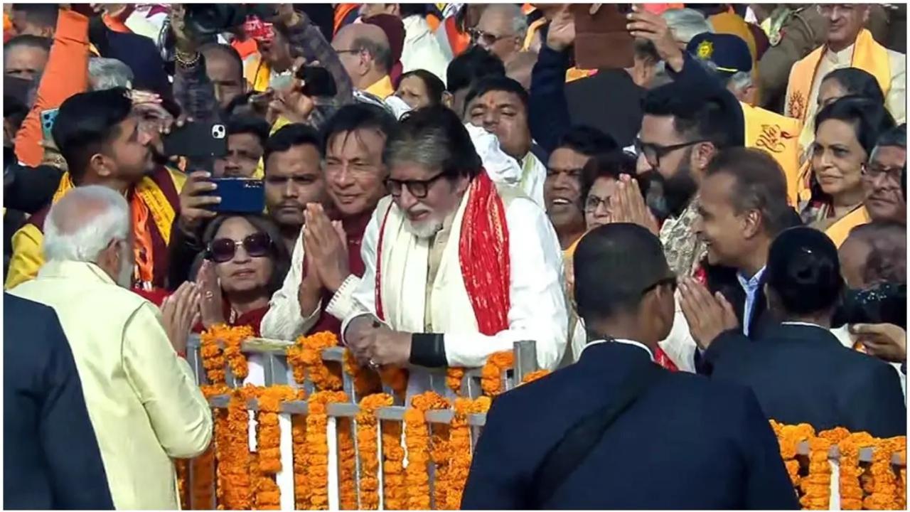 पीएम नरेंद्र मोदी ने अयोध्या में अमिताभ बच्चन का स्वागत किया
