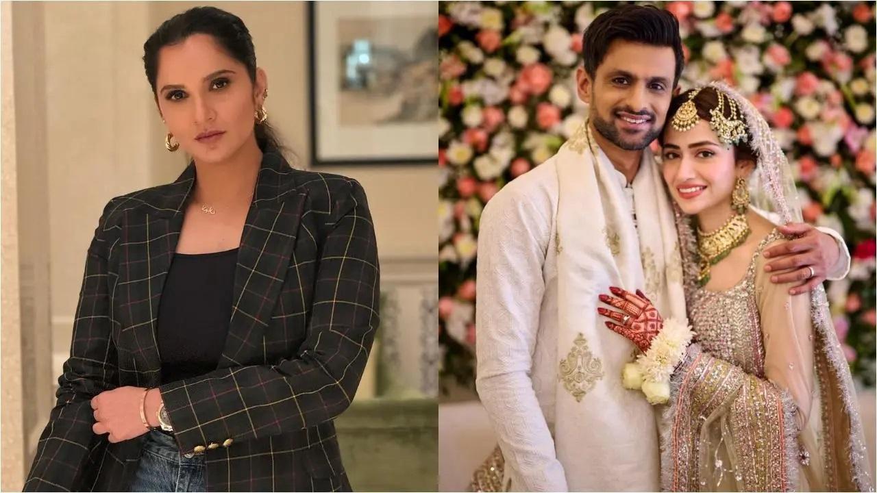 L-Sania Mirza; R- Shoaib Malik and Sana Javed