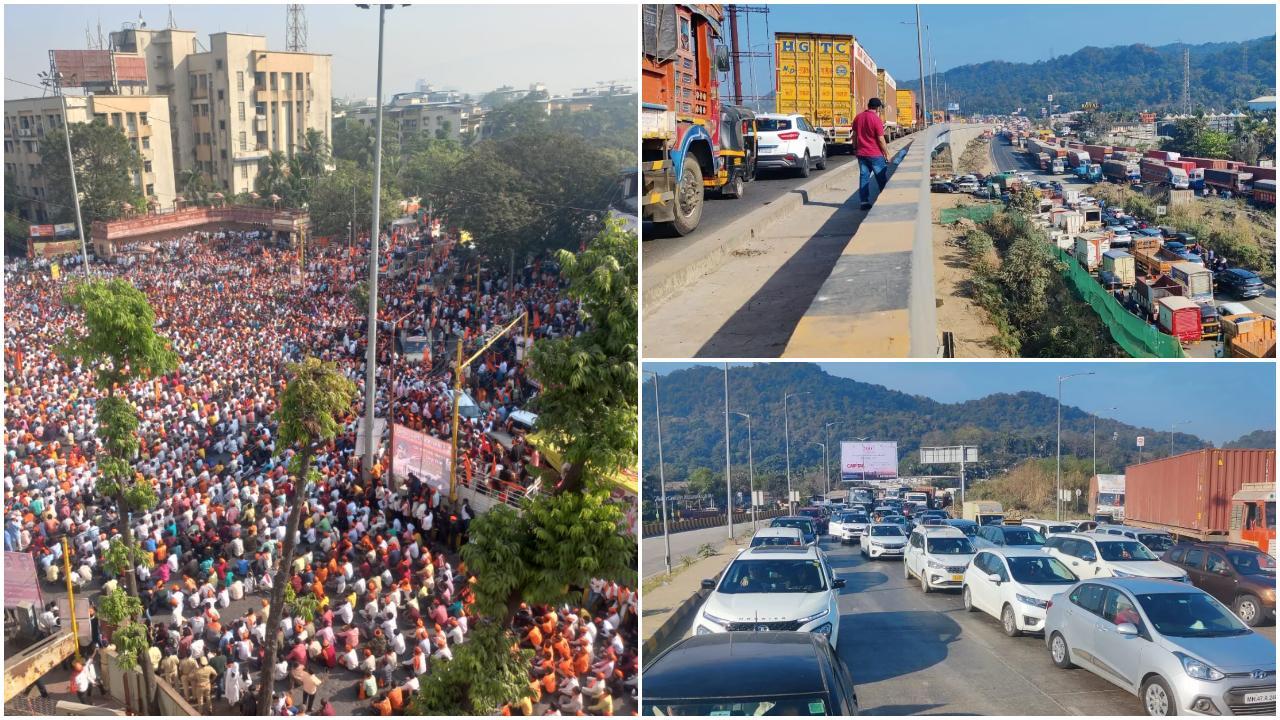 एक्सप्रेस हाईवे से वेस्टर्न एक्सप्रेस हाईवे तक की यातायात धीमी गति से चल रही है. तस्वीरें/निमेश दवे