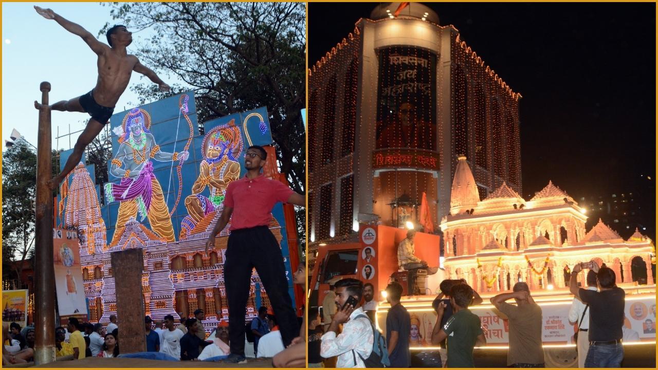 एकनाथ शिंदे शिवसेना ने मुंबई में निकाली रामलला के विराजमान होने के उत्साह में रैली. फोटो/सतेज शिंदे