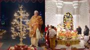राम मंदिर से लौटकर अपने दिल्ली आवास पर राम ज्योति जलाते प्रधानमंत्री मोदी.