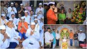तस्वीरों में आप देख सकते है कि मंदिर में उपस्थित भक्तों के साथ मिलकर आदित्य ठाकरे ने धार्मिक गतिविधियों में भाग लिया. 