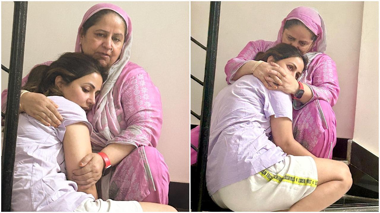 ब्रेस्ट कैंसर का अपना इलाज करा रही हिना खान इन तस्वीरों में मां के साथ काफी एमोशनल नजर आई. (Photos / Hina Khan)