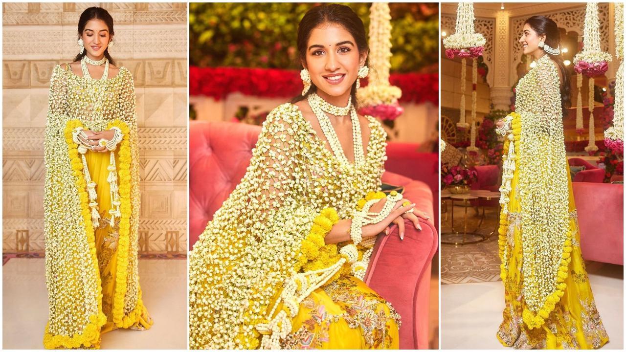 अपनी हल्दी सेरेमनी में राधिका मर्चेंट बेहद खूबसूरत दिखाई दे रही थी. (Photos/Dolly Jain)