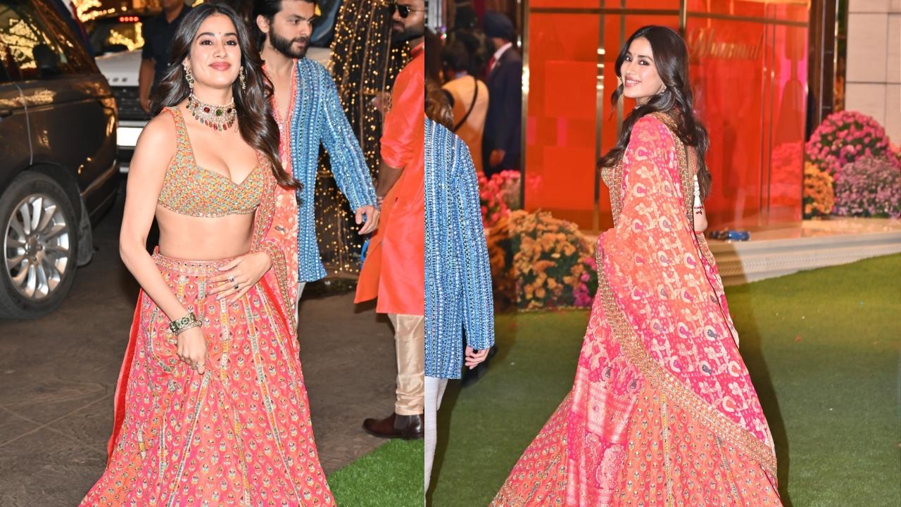 राधिका मर्चेंट की फ्रैंड और ब्राइड मेट्स की लिस्ट में शामिल जान्हवी कपूर भी इस समारोह का हिस्सा रहीं.