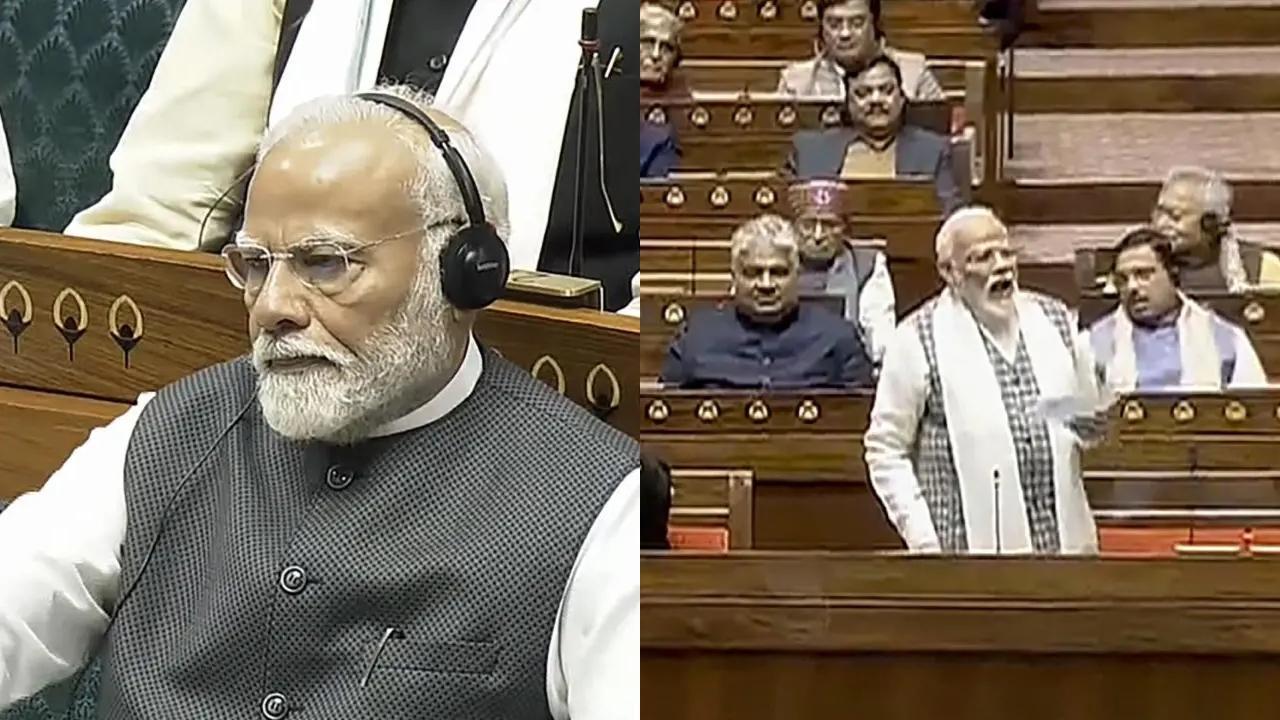 राज्यसभा में भाषण के दौरान पीएम मोदी (फोटो/पीटीआई)
