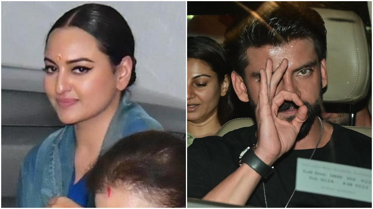 सोनाक्षी सिन्हा के मुंबई स्थित 10 मंजिला आलीशान बंगले `रामायण` में खुशी का माहौल दिखाई दिया. Pic/Yogen Shah