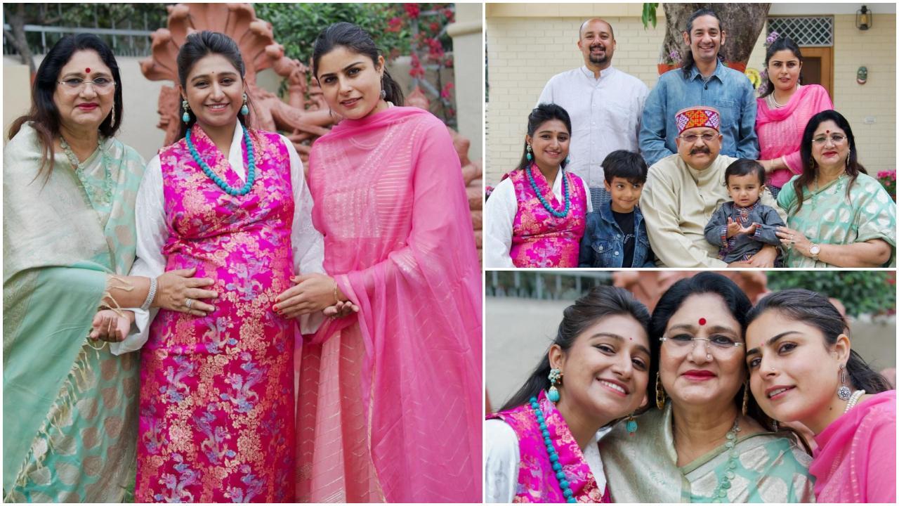 परिवार के साथ शेयर की इन तस्वीरों में मोहिना बेहद खुश नजर आई. दूसरी बार मां बनने की खुशी अभिनेत्री के चेहरे पर साफ नजर आ रही है. 