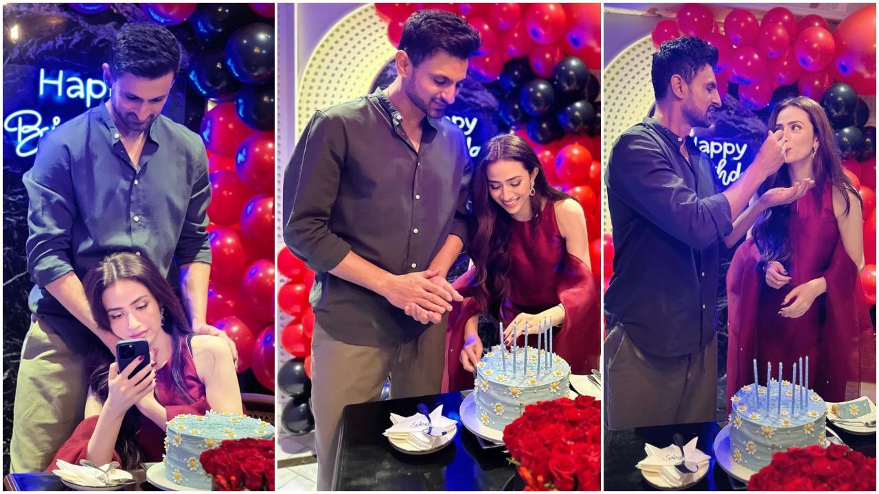 इंस्टाग्राम के जरिए सामने आई तस्वीरों में शोएब मलिक अपनी पत्नी सना जावेद का बर्थडे शानदार अंदाज में मनाते नजर आ रहे है. 