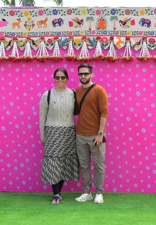 भारत की बैडमिंटन जोड़ी साइना नेहवाल और उनके पति पारुपल्ली कश्यप जामनगर में नजर आए.