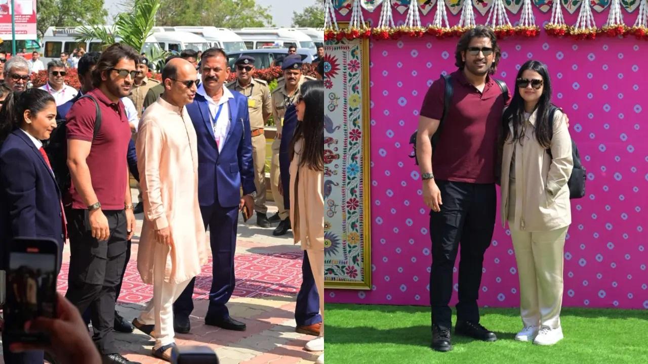 अंबानी की प्री-वेडिंग सेलिब्रेशन के लिए भारत के दिग्गज कप्तान महेंद्र सिंह धोनी अपनी पत्नी के साथ जामनगर पहुंचे.