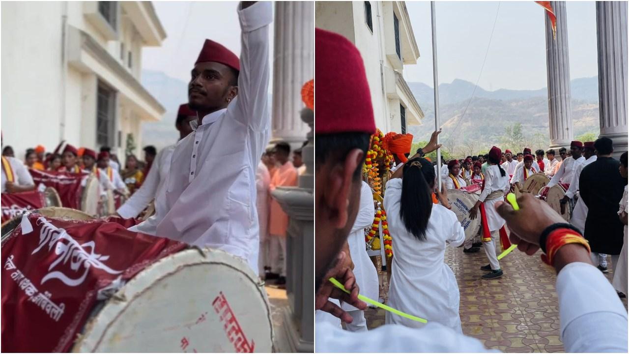 शिव जयंती पर नेरल के दिलकप रिसर्च इंस्टीट्यूट ऑफ इंजीनियरिंग एंड मैनेजमेंट स्टडीज कॉलेज कैंपस में लड़के और लड़कियों ने मिलकर ढोल वादन किया. इस दिन पूरे महाराष्ट्र में इसदिन धूमधाम देखने को मिलती है.
