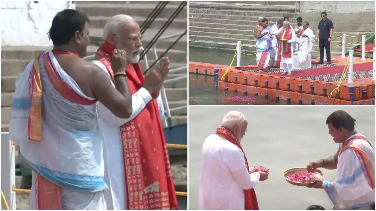 लोकसभा चुनाव के लिए वाराणसी सीट से नामांकन के पहले मंगलवार सुबह प्रधानमंत्री नरेंद्र मोदी ने दशाश्वमेध घाट पूजा करने पहुंचे थे. 