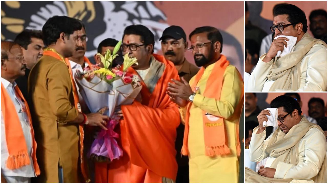 रविवार शाम राज ठाकरे ने एक जनसभा को संबोधित किया. Pics/Sameer Markande