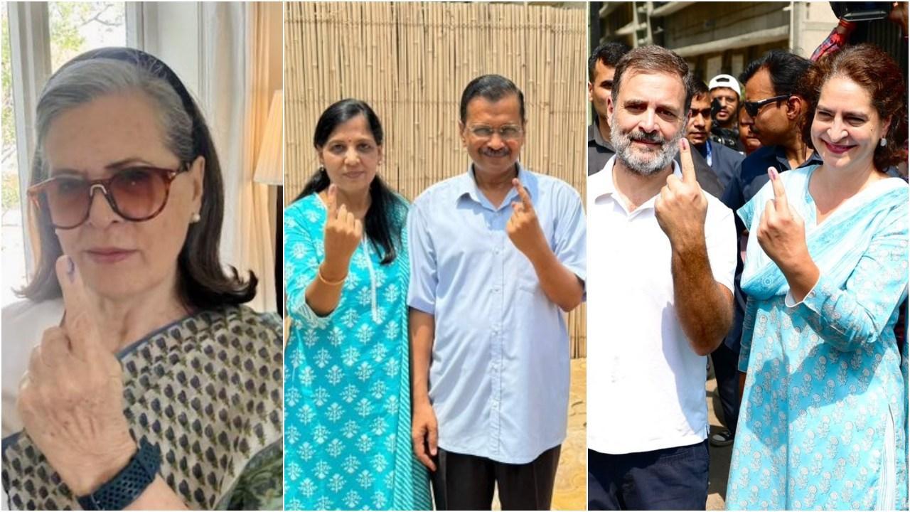 दिल्ली में 6वें चरण के मतदान के लिए नेताओं ने डाले वोट. (फोटो/एक्स)