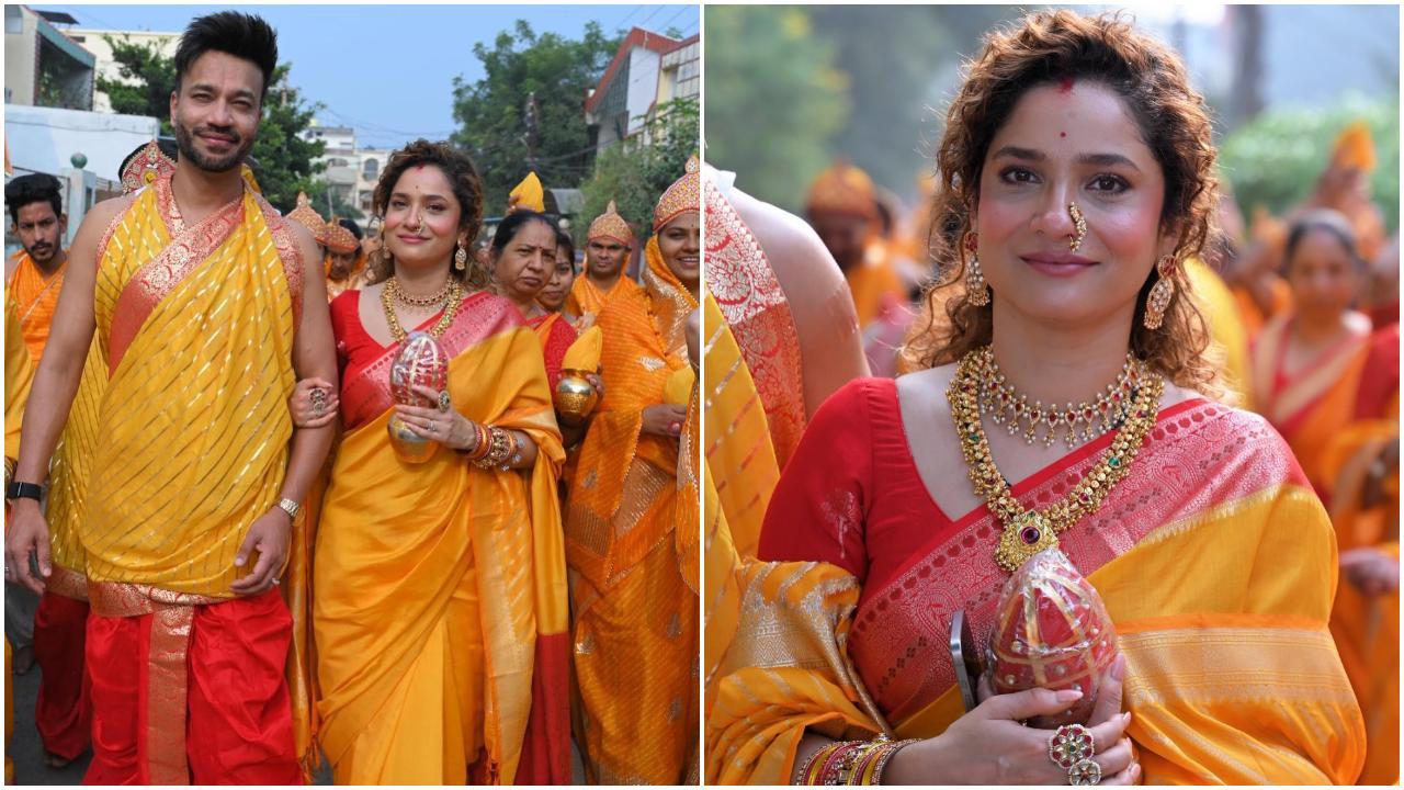 तस्वीरों में आप देख सकते है कि अंकिता अपने परिवार की परंपराओं में पूरी श्रद्धा और उत्साह से शामिल होती दिखाई दी. 