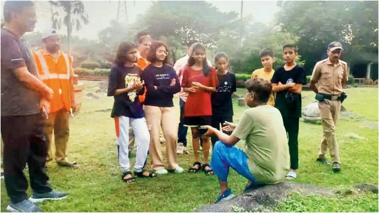 Dr Patel interacts with youngsters to promote environmental awareness