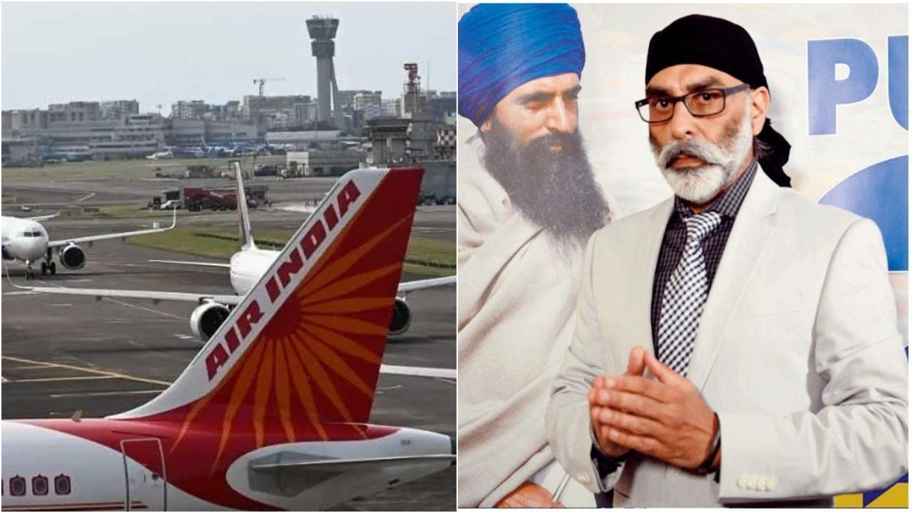 एयर इंडिया और गुरपतवंत सिंह पन्नू (फ़ाइल फ़ोटो)