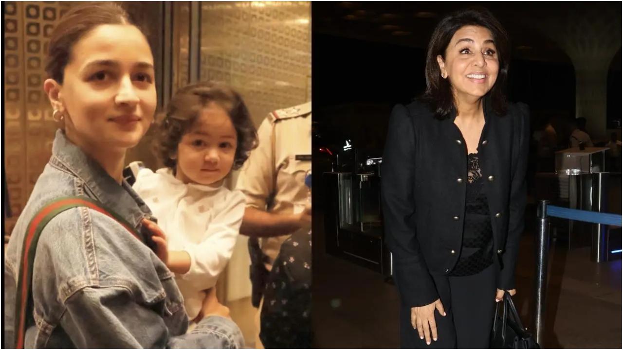 आलिया भट्ट, राहा, नीतू कपूर के साथ (तस्वीरें/योगेन शाह)