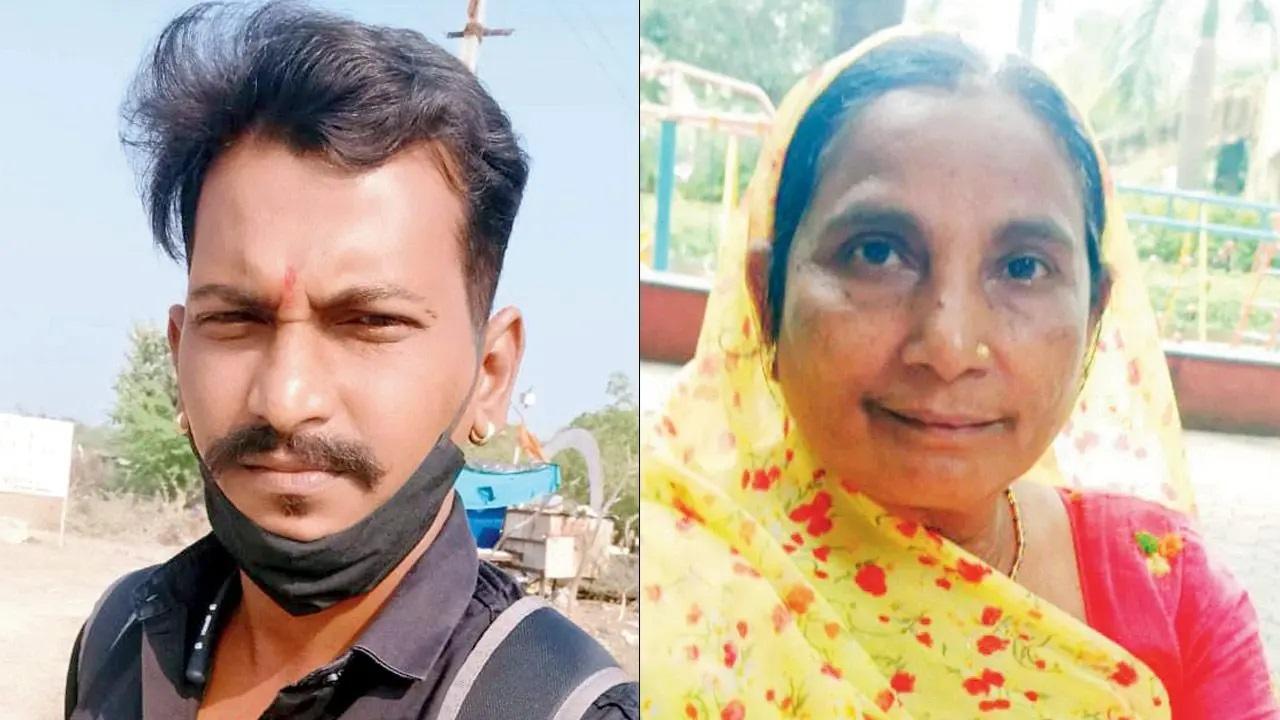 घोटाले का शिकार राजेश पुरबिया; (दाएं) पीड़ित की मां दाई पुरबिया ने अपने बेटे के लिए नौकरी सुरक्षित करने के लिए गहने बेच दिए.