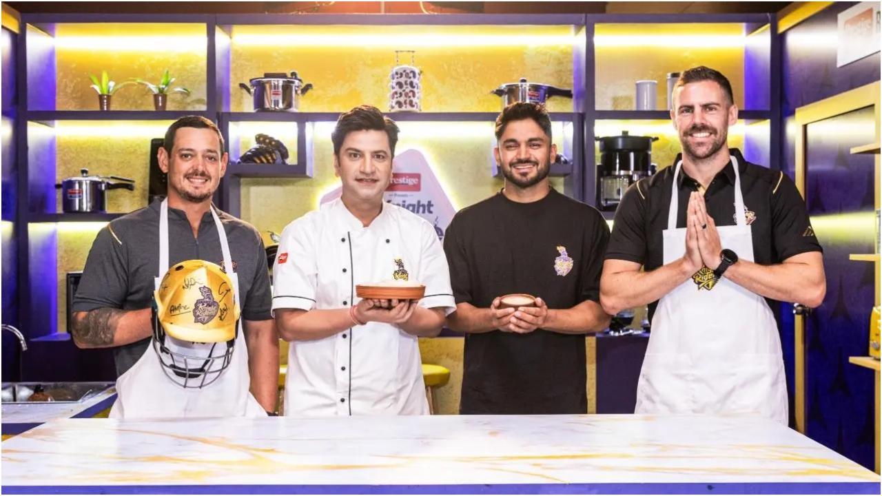`नाइट बाइट` में केकेआर की तिकड़ी क्विंटन डी कॉक, एनरिक नॉर्टजे और मनीष पांडे (फोटो: केकेआर)