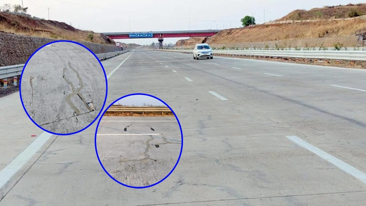 समृद्धि राजमार्ग के खुले हिस्से की सतह पर दरारें