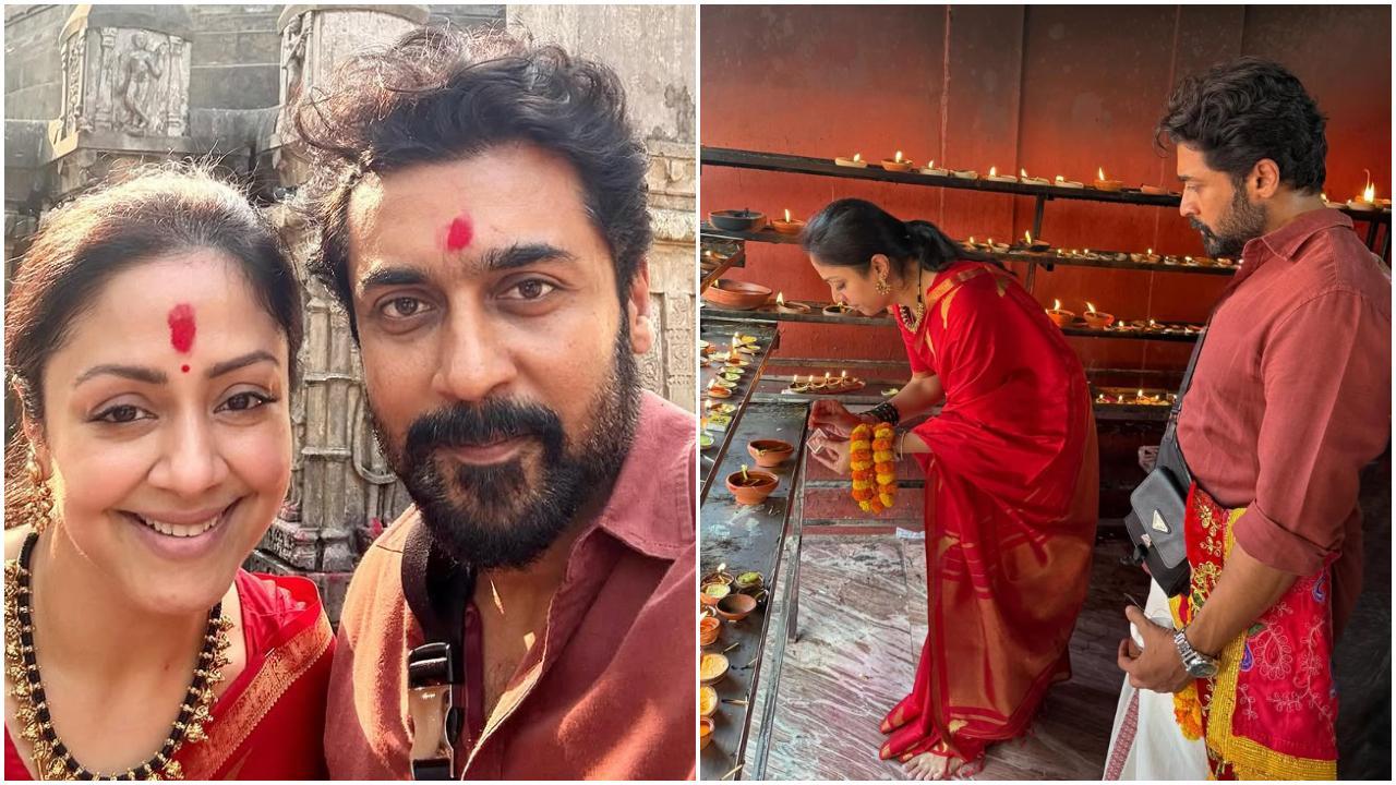 Iपत्नी ज्योतिका के साथ महालक्ष्मी और कामाख्या मंदिर में पहुंचे सुपरस्टार सूर्या