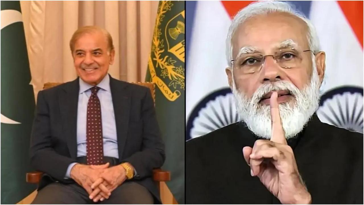 शाहबाज़ शरीफ़ और नरेंद्र मोदी की तस्वीरों का कोलाज