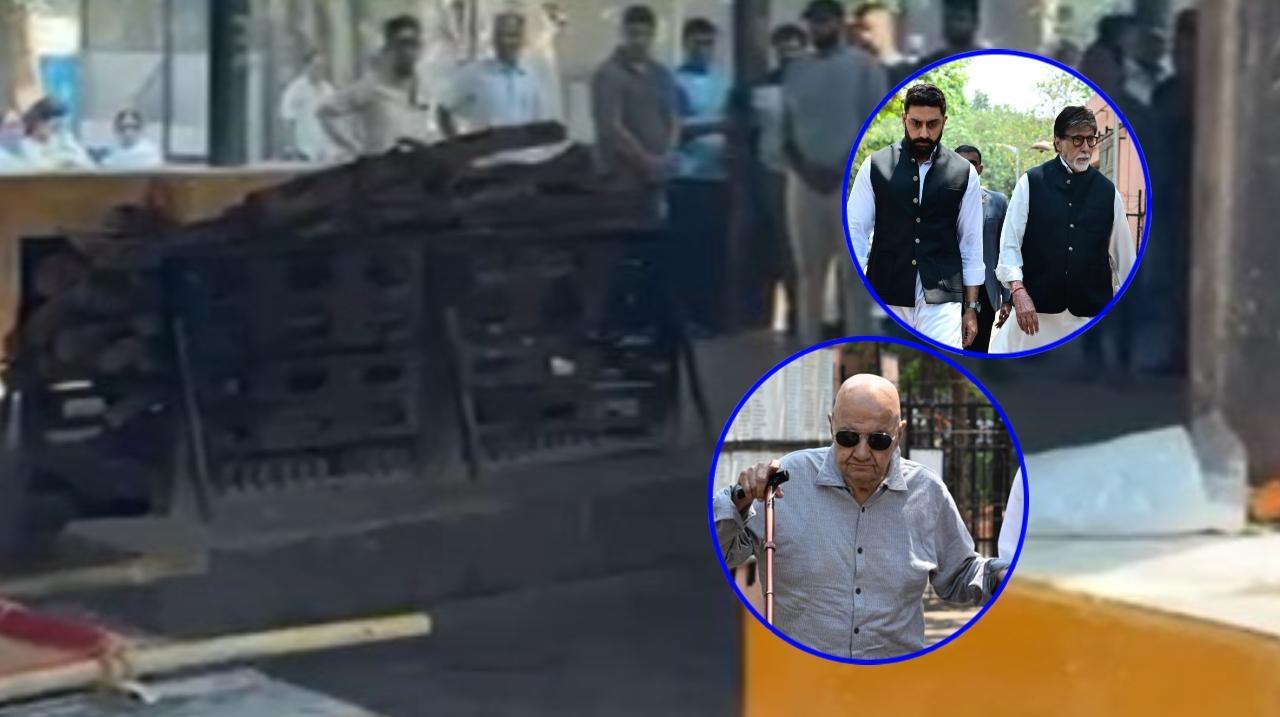 मनोज कुमार की अंतिम यात्रा में परिवार के अलावा कई बॉलीवुड सेलेब्स शामिल होते दिखाई दिए. (Pics: Anurag Ahire, Yogen Shah)