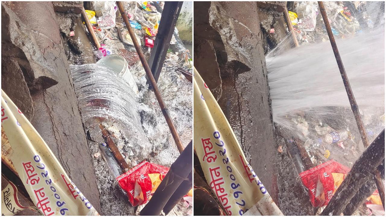 Iकांदिवली हनुमान नगर में फूटी पाइपलाइन से हजारों लीटर पानी हुआ बर्बाद 