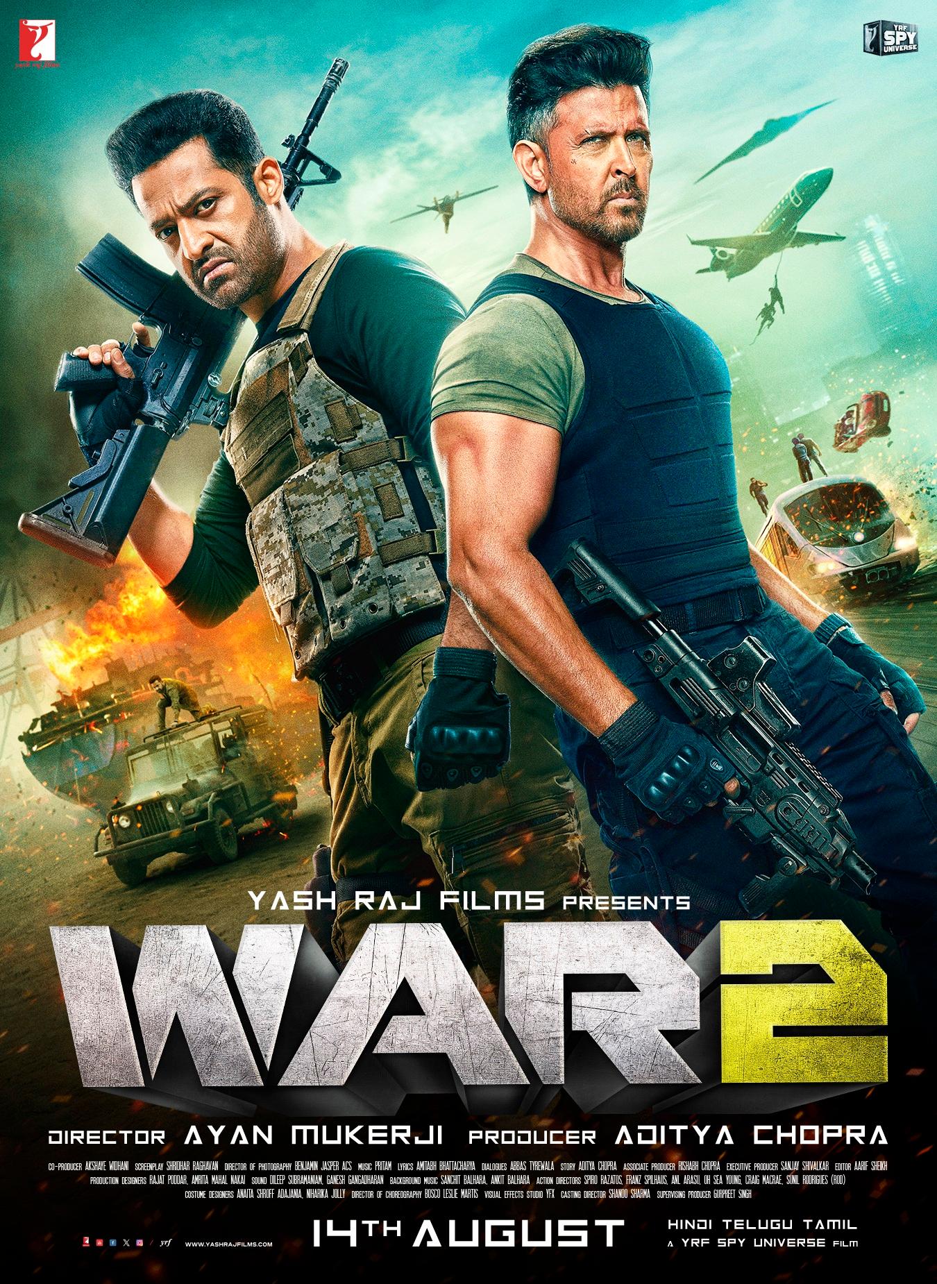 वॉर 2
वॉर 2, YRF की स्पाई यूनिवर्स की अगली फिल्म, जिसे अयान मुखर्जी ने बनाया है, में Jr NTR, ऋतिक रोशन और कियारा आडवाणी मुख्य भूमिका में हैं. यह फिल्म धमाकेदार एक्शन, देशभक्ति और रोमांच से भरी है. यह फिल्म 14 अगस्त 2025 को दुनियाभर के सिनेमाघरों में रिलीज़ होने के साथ, इस स्वतंत्रता दिवस के हफ्ते की बड़ी फिल्म बनाने के लिए तैयार है.
