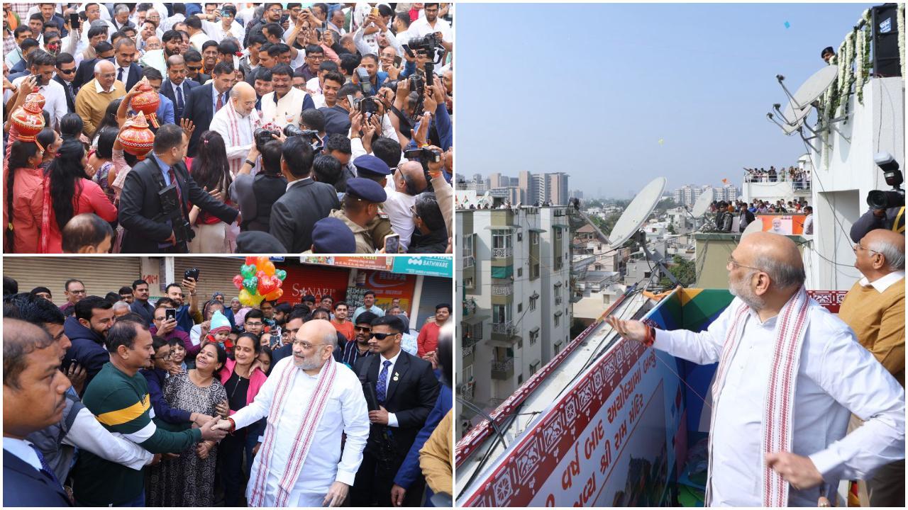 अमित शाह ने अपने परिवार और स्थानीय जनता के साथ इस पवित्र त्योहार को हर्षोल्लास के साथ मनाया. 