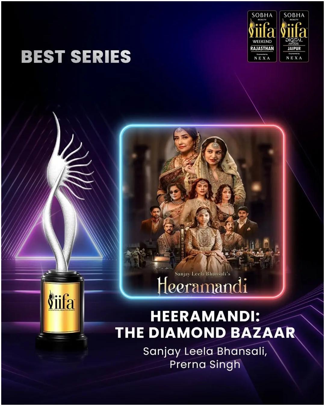 बॉलीवुड के दिग्गज निर्देशक संजय लीला भंसाली ने वेब सीरीज `हीरामंडी` बनाई, जिसने रिलीज के बाद मनोरंजन जगत में तहलका मचा दिया और जबरदस्त लोकप्रियता हासिल की. IIFA अवार्ड्स का 25वां संस्करण 7 मार्च से 9 मार्च 2025 तक जयपुर, राजस्थान में आयोजित किया जाएगा, जहां विजेताओं की घोषणा की जाएगी.