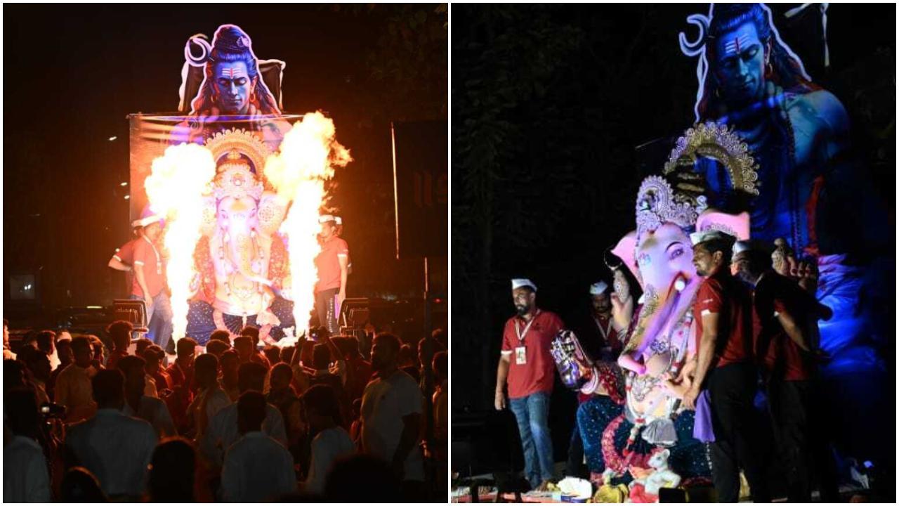 गणपति बप्पा मोरया! के नारों के बीच, सार्वजनिक माघी गणेशोत्सव के सदस्यों ने गणेश प्रतिमा को पारंपरिक वेशभूषा में धूमधाम से पंडाल तक पहुंचाया. (PICS/Satej Shinde)